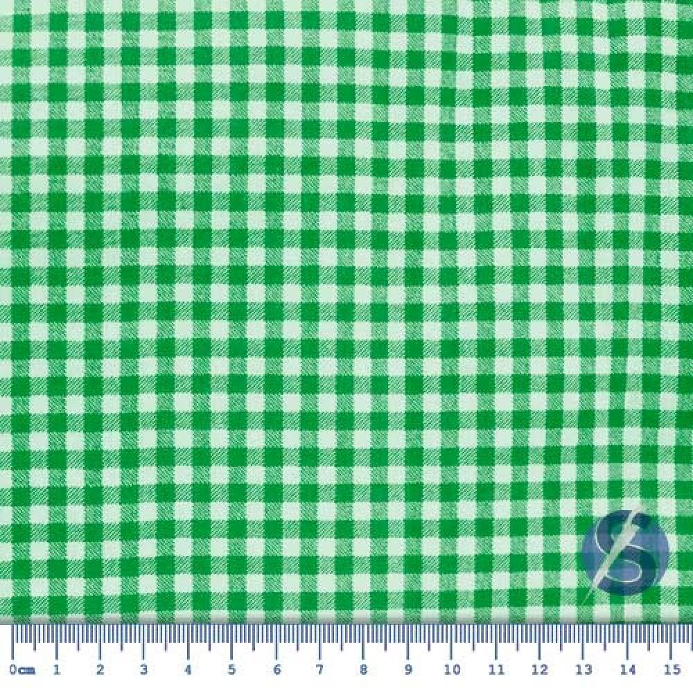 Tricoline - Coleção TARTAN - Xadrez Verde Oliva I - Fundo Branco - 0,50m X  1,50m