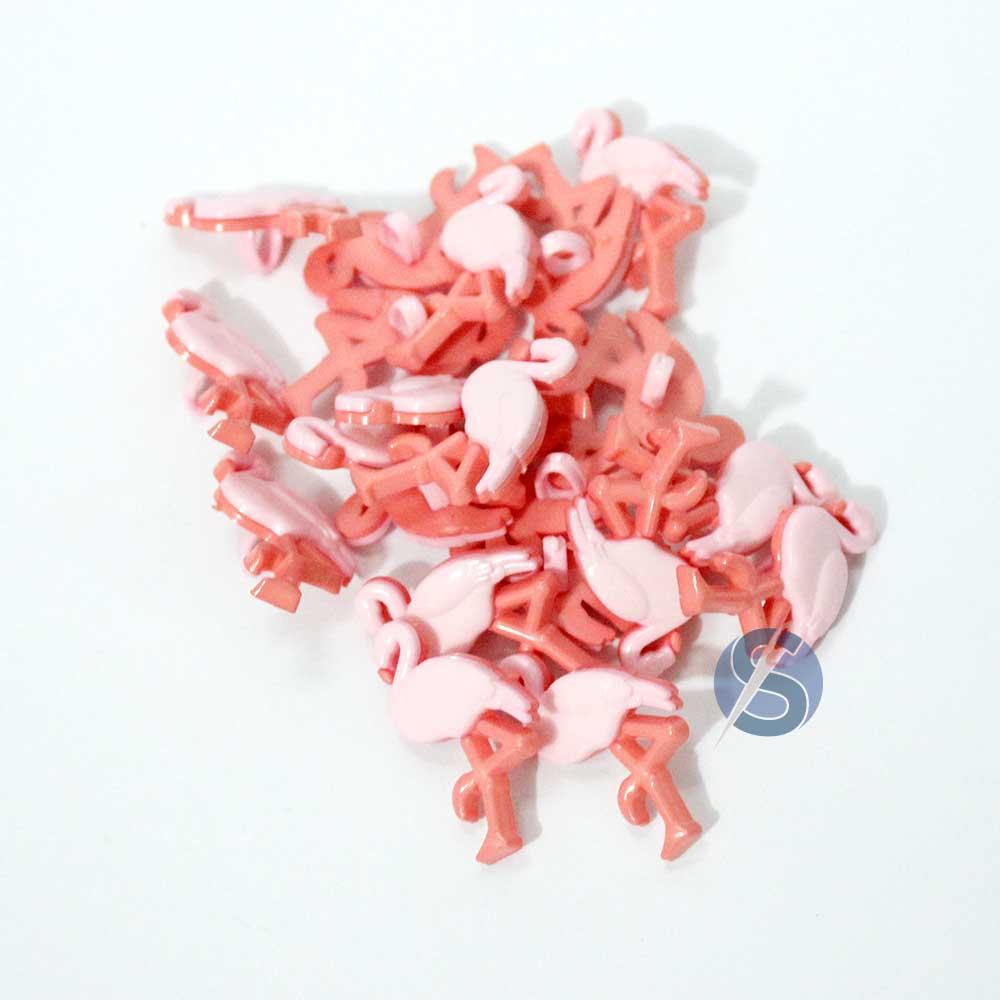 Botão Plástico Flamingo Rosa com Salmão 25 Unidades