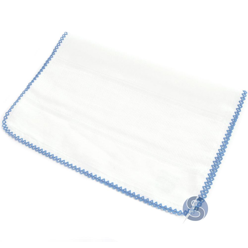 Fralda com Crochê Azul para Ponto Cruz 80 cm x 80 cm