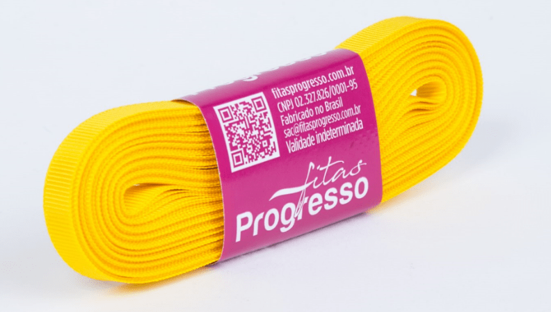 Fita Gorgurão Progresso Amarelo Gema 15mm