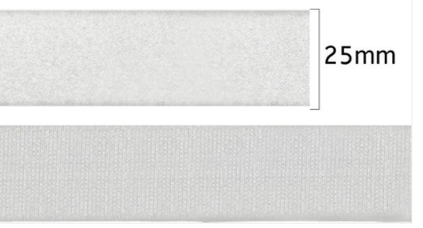 Velcro Adesivo Branco 25 mm 