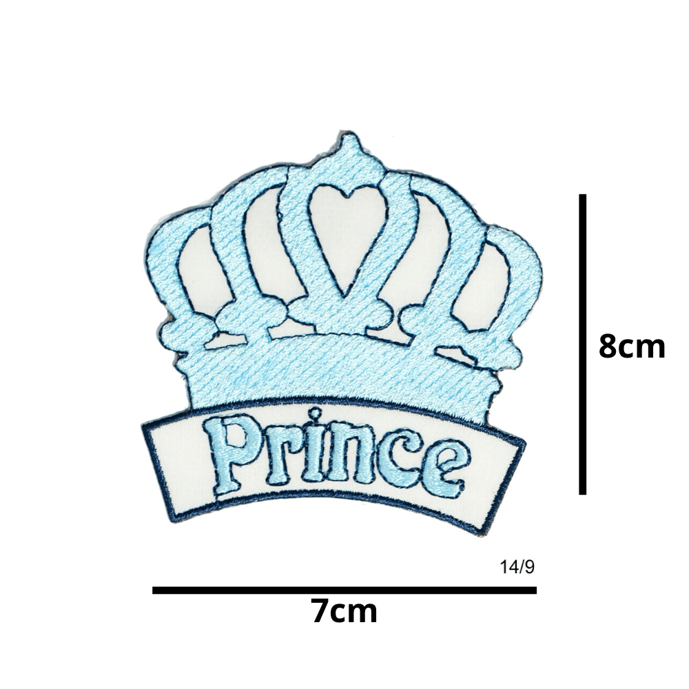 Aplique Termocolante Coroa Prince Azul 3 Unidades Ref:14/9