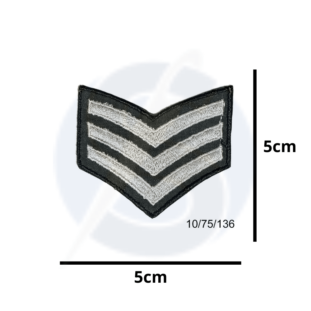Aplique Termocolante Emblema Militar Prata 3 Unidades Ref:10/75/136