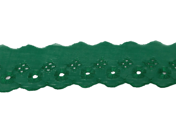 Bordado Inglês Verde Bandeira 117 BP065 - 5cm x 13,70 metros 