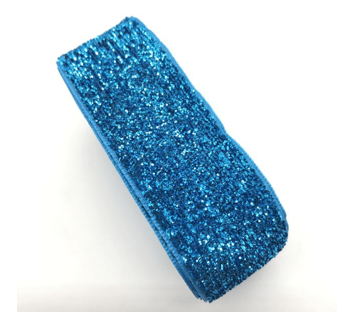 Fita Glitter Azul Turquesa 38 mm 10 Metros