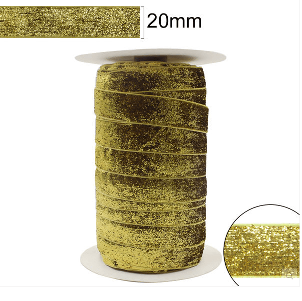 Fita Glitter Dourada 20 mm 10 Metros. 