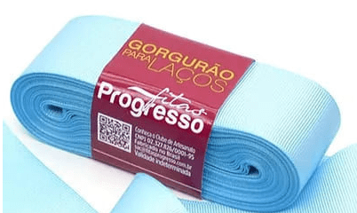 Fita Gorgurão Progresso Para Laços Azul Bebê 38mm