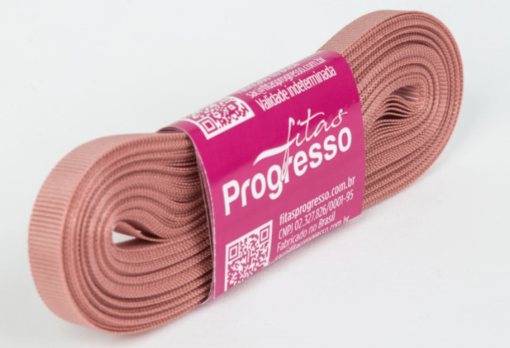 Fita Gorgurão Progresso Rosa Envelhecido 7mm