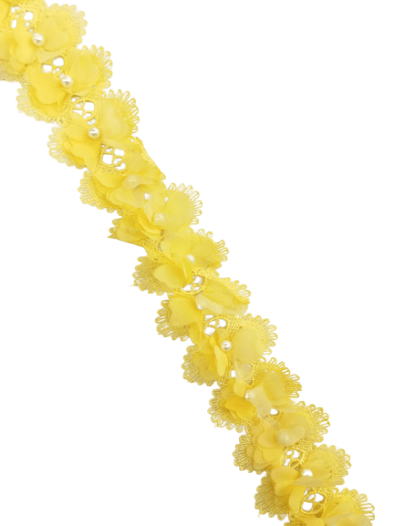 Guipir Laço com Pérola - Amarelo