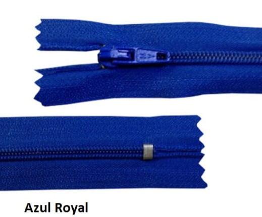 Zíper Comum Azul Royal Nº3 Fixo 40 Cm