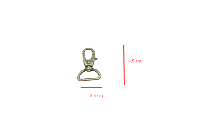 Chaveiro Mosquetão para Bolsa Ouro Envelhecido 2,5 cm Ref: 6004/25 