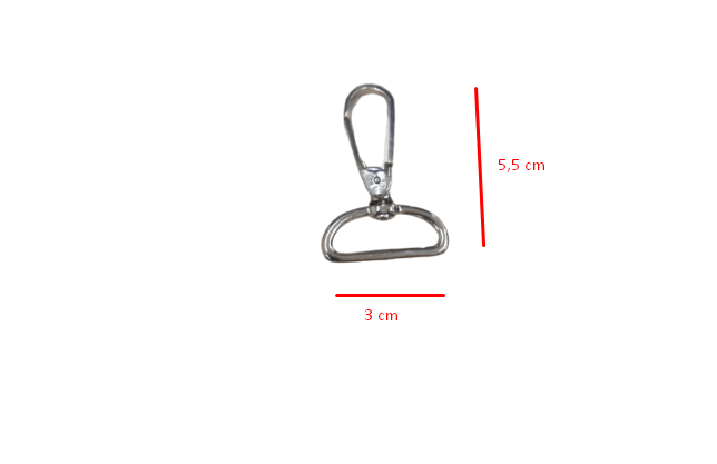 Chaveiro Mosquetão para Bolsa Prata 3,0 cm Ref: 38/30 Unidade