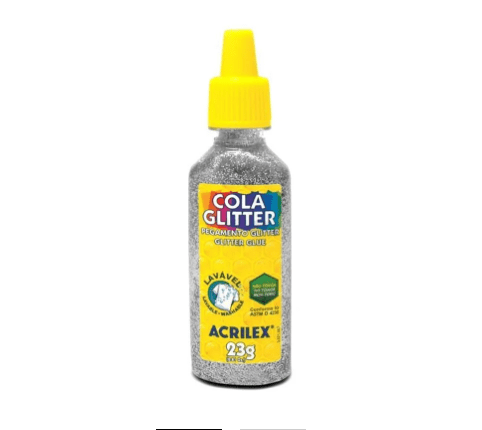 Cola Glitter Acrilex 202 Prata  23gr