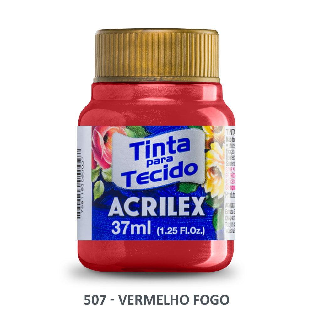 Tinta Acrilex para Tecido Metálica 507 Vermelho Fogo 37ml