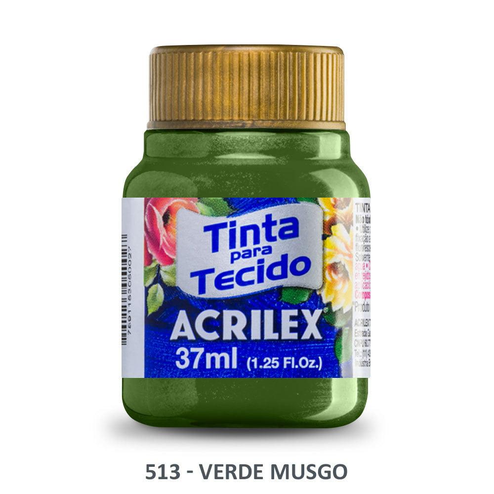 Tinta Acrilex para Tecido Metálica 513 Verde Musgo 37ml