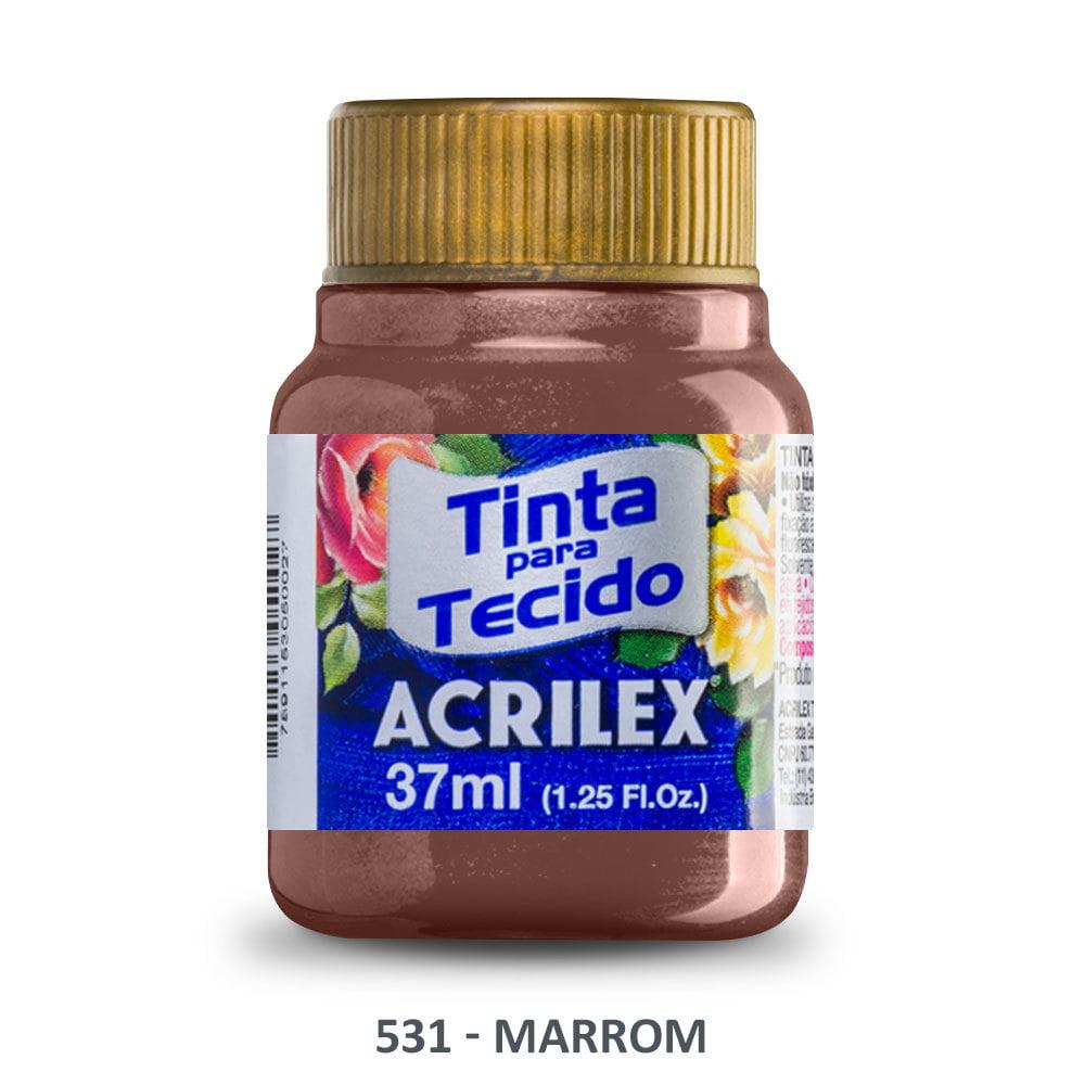 Tinta Acrilex para Tecido Metálica 531 Marrom 37ml