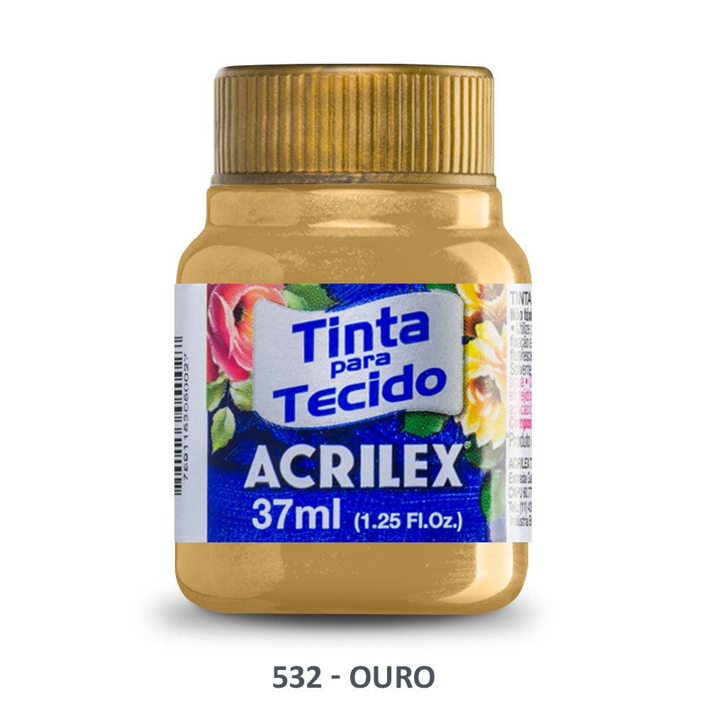 Tinta Acrilex para Tecido Metálica 532 Ouro 37ml