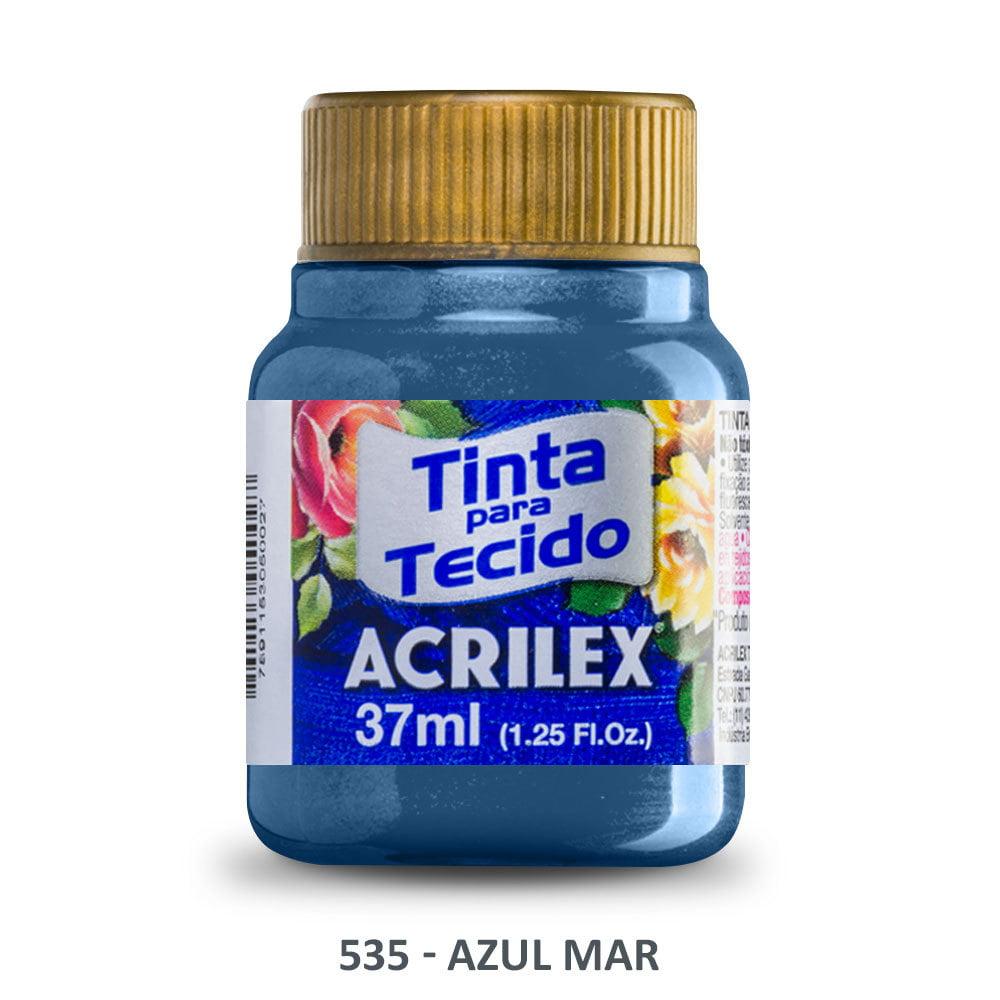 Tinta Acrilex para Tecido Metálica 535 Azul Mar 37ml
