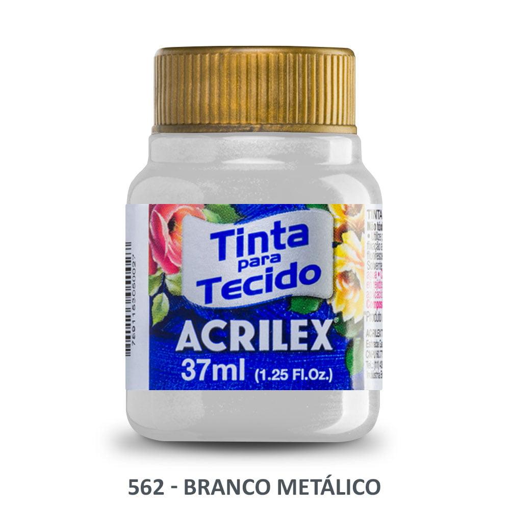 Tinta Acrilex para Tecido Metálica 562 Branco 37ml