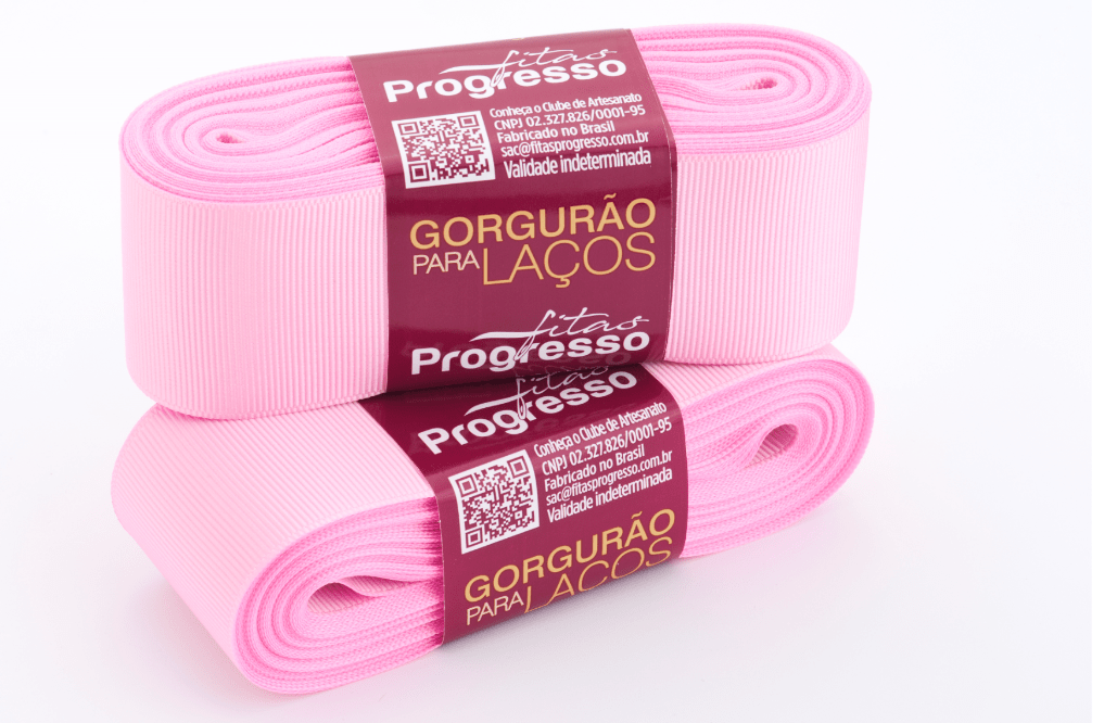 Fita Gorgurão Progresso Para Laços 1365 Rosa Iogurte 38mm