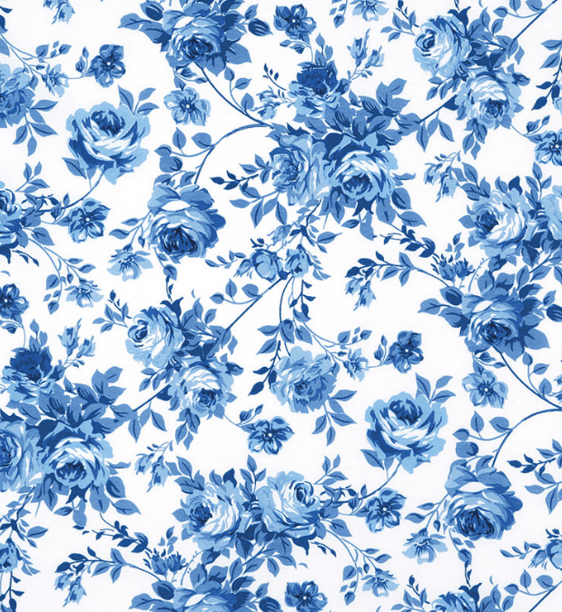 Tecido Impermeável Belize Estampado Floral Azul