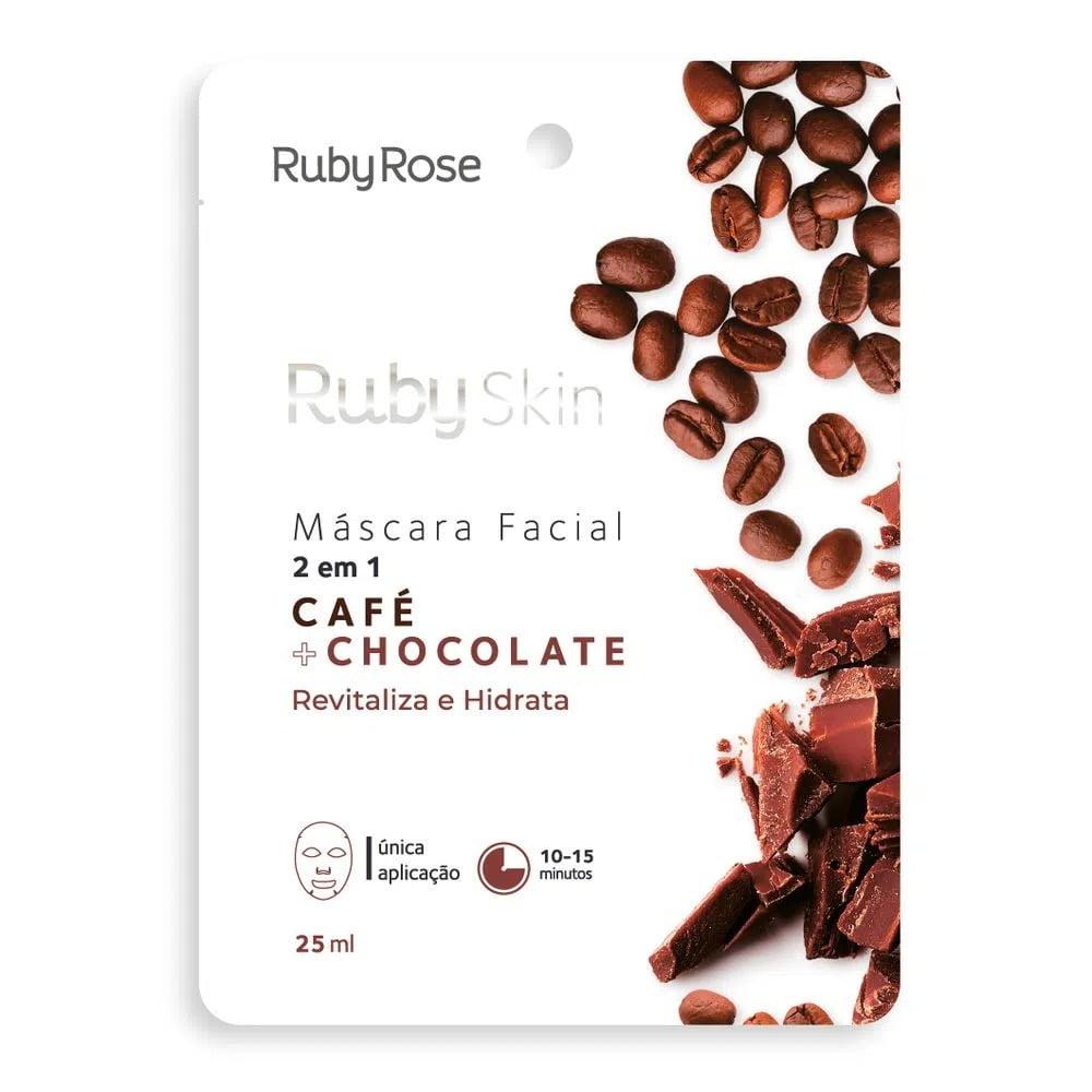 Máscara Facial de Tecido Café + Chocolate Ruby Rose