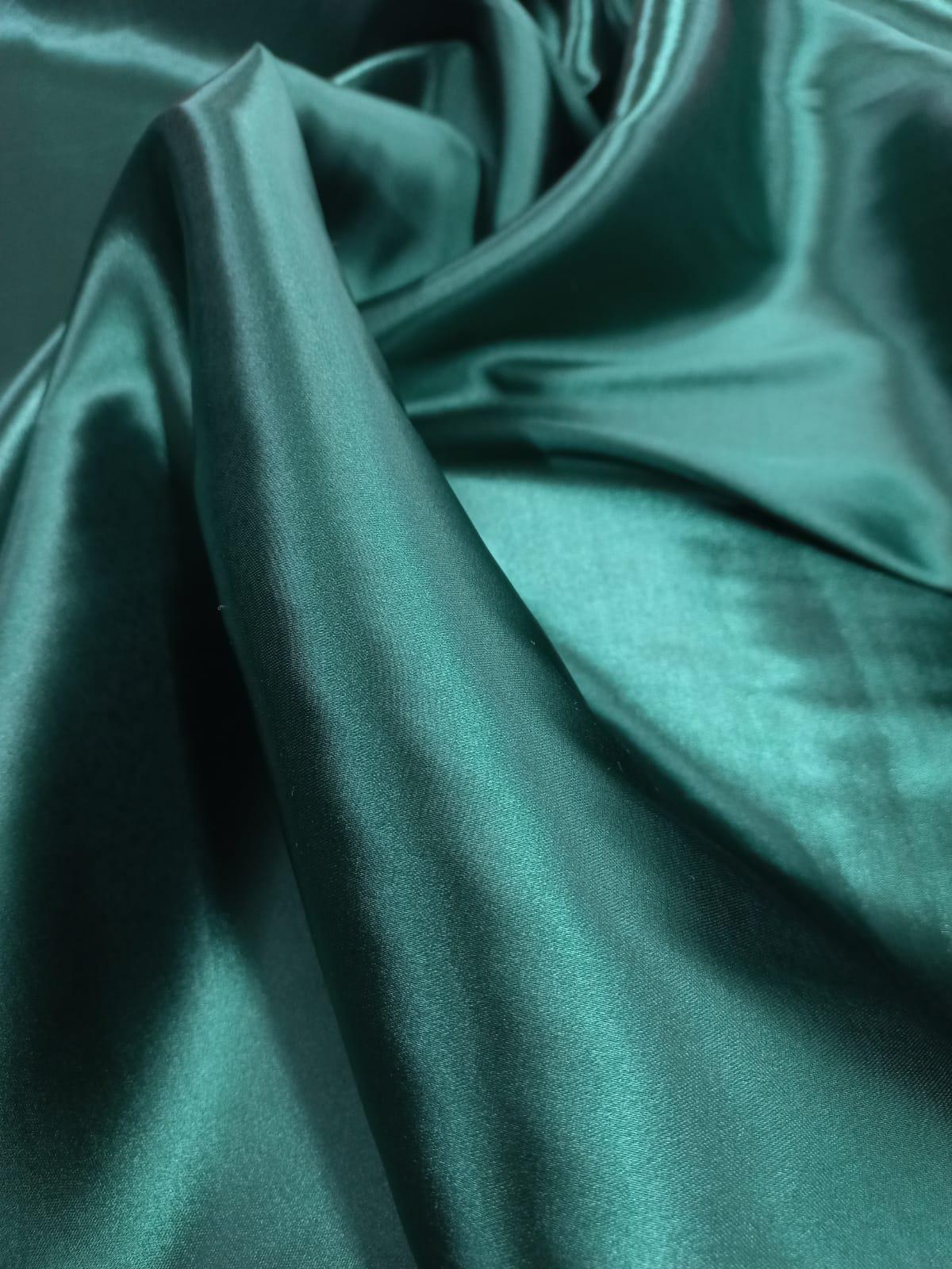 Tecido Cetim Verde Escuro Com Elastano