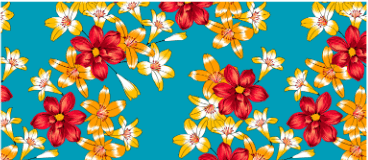  Tecido Chita Azul Flores Ref:3022