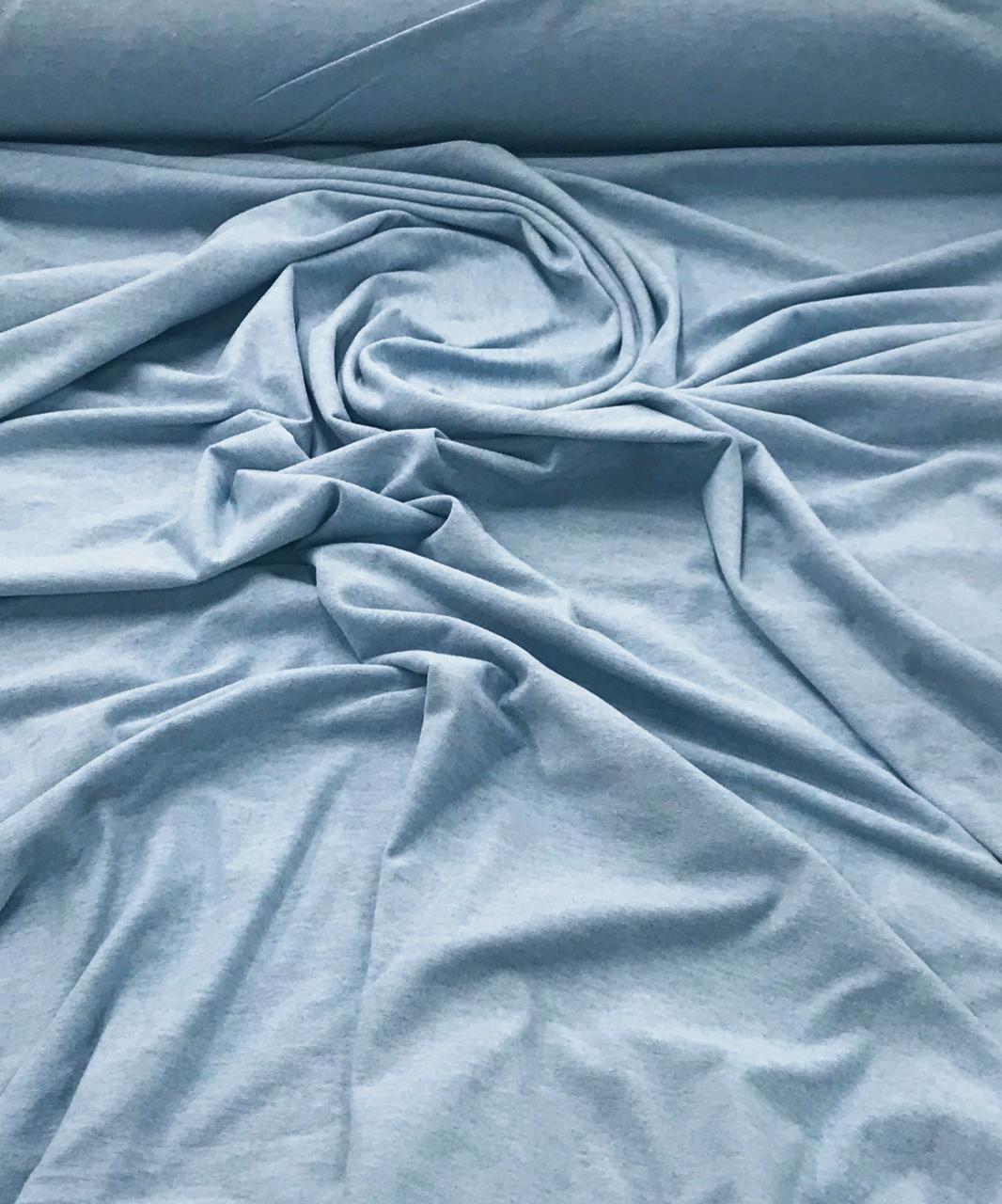 Tecido Cotton Malibu Azul Mescla liso