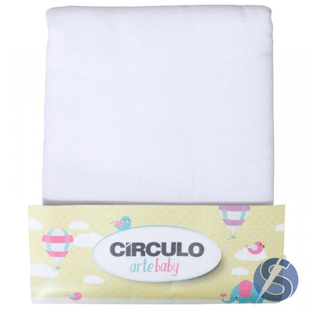 Fralda Pião Círculo Arte Baby Branca Pacote 5m - Bazar Setti