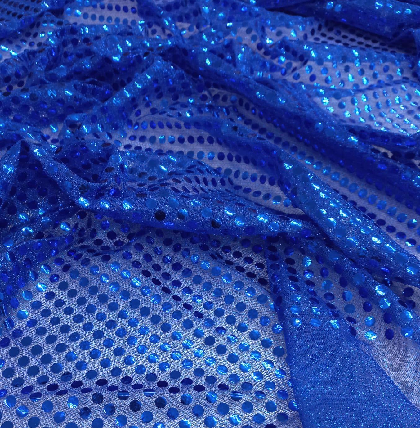 Tecido Paetê Ligth Metalizado Azul