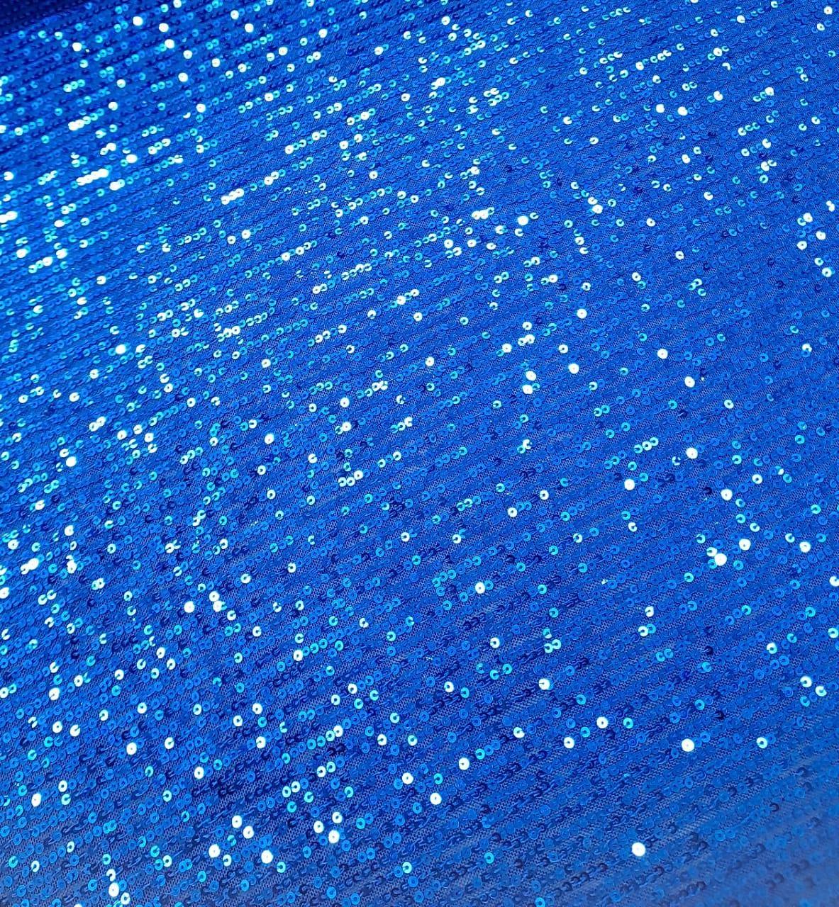 Tecido Paetê Spangle Azul Bic