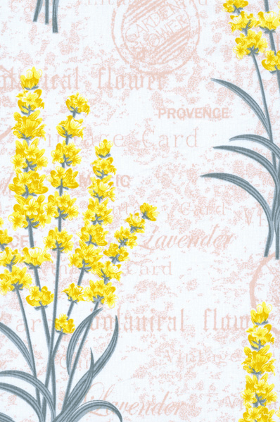 Tecido Percal Floral Amarelo Lavanda