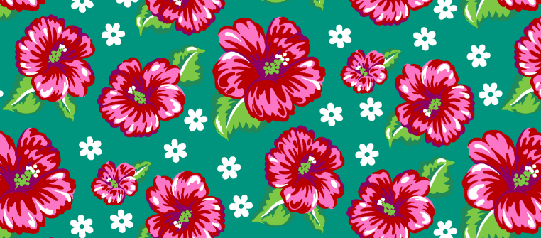  Tecido Chita Verde Flores Ref:2864