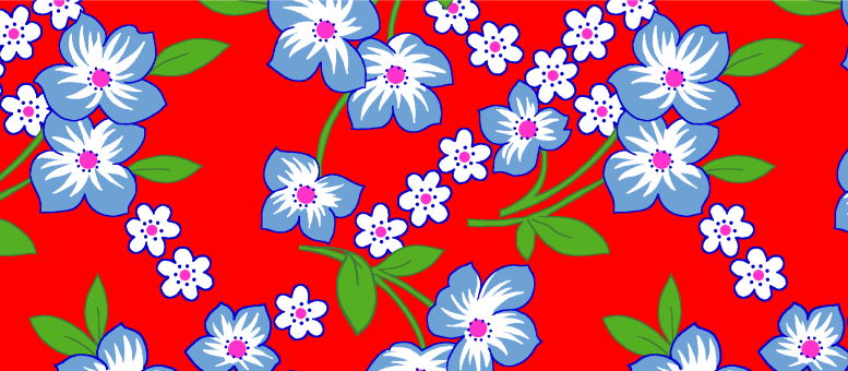  Tecido Chita Vermelho Flores Ref:2868