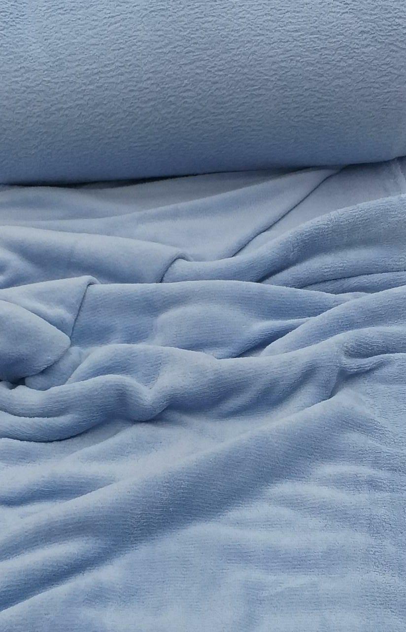 Tecido Manta Fleece Liso Azul Céu
