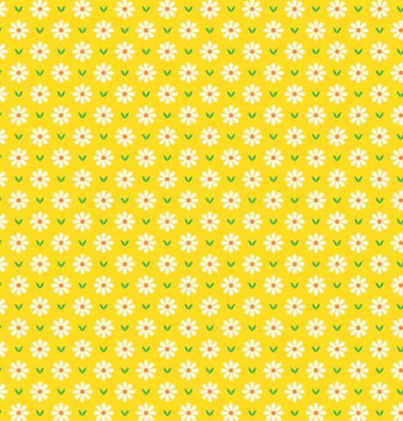 Tecido Tricoline Amarelo Margaridas Ref:3076