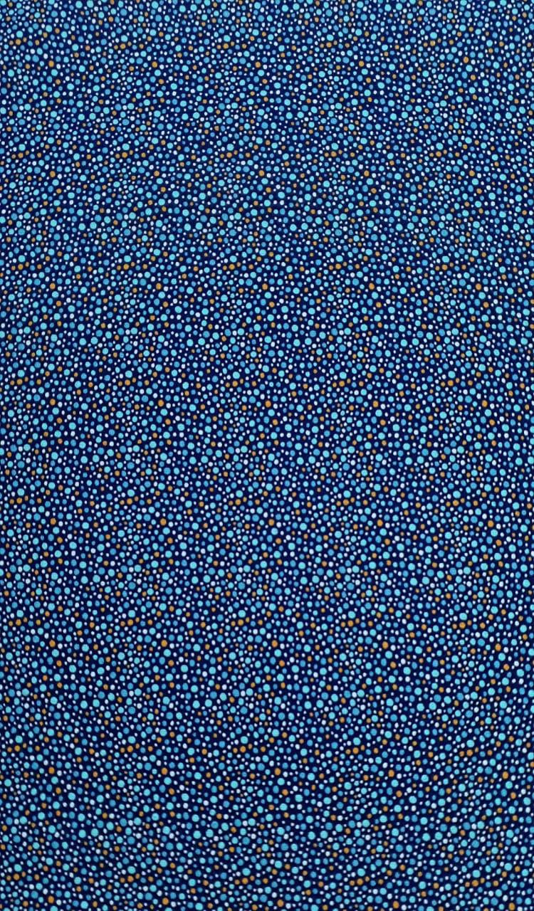 Tecido Tricoline Azul Bolinhas Coloridas