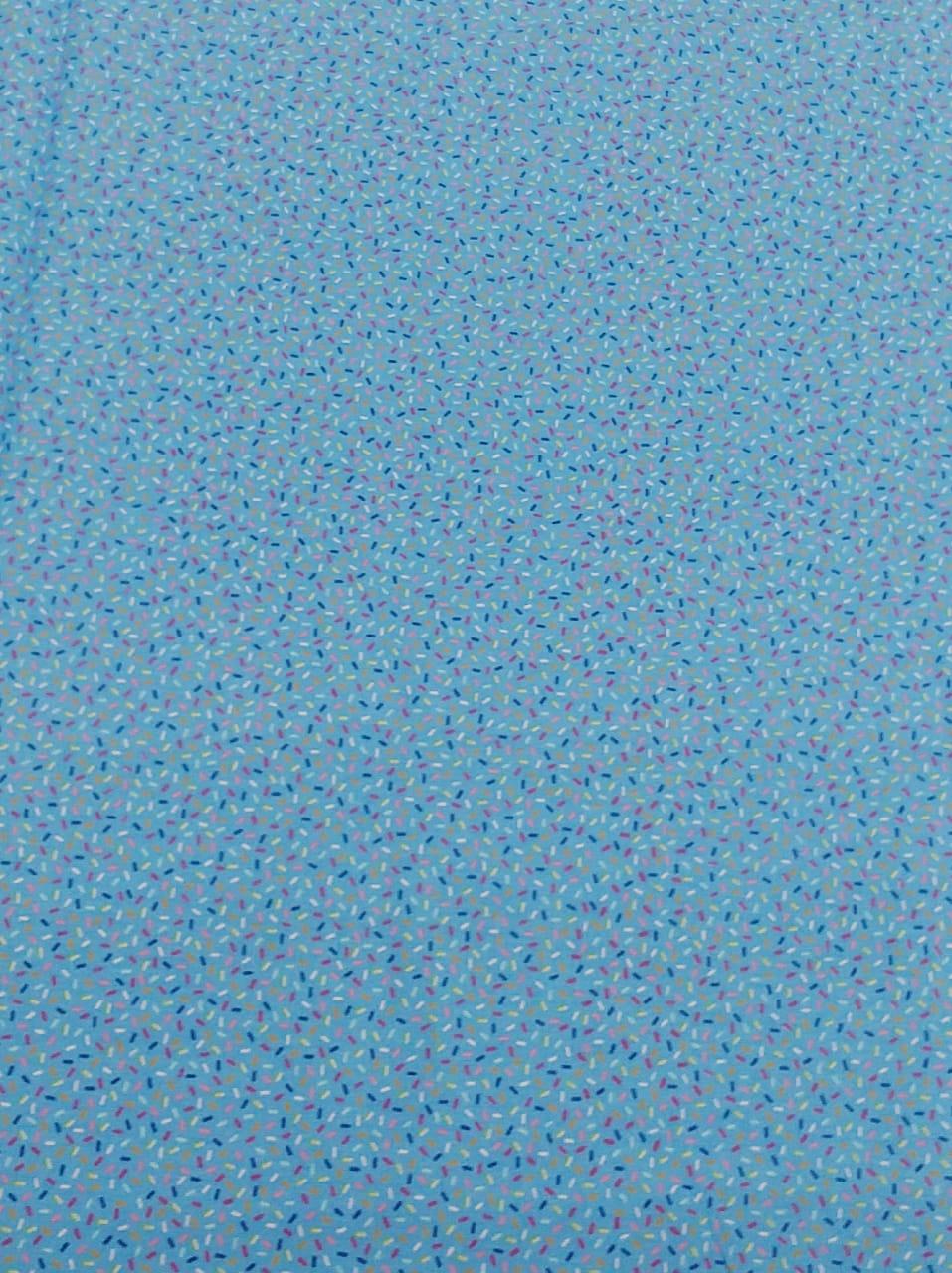 Tecido Tricoline Azul Granulado Colorido