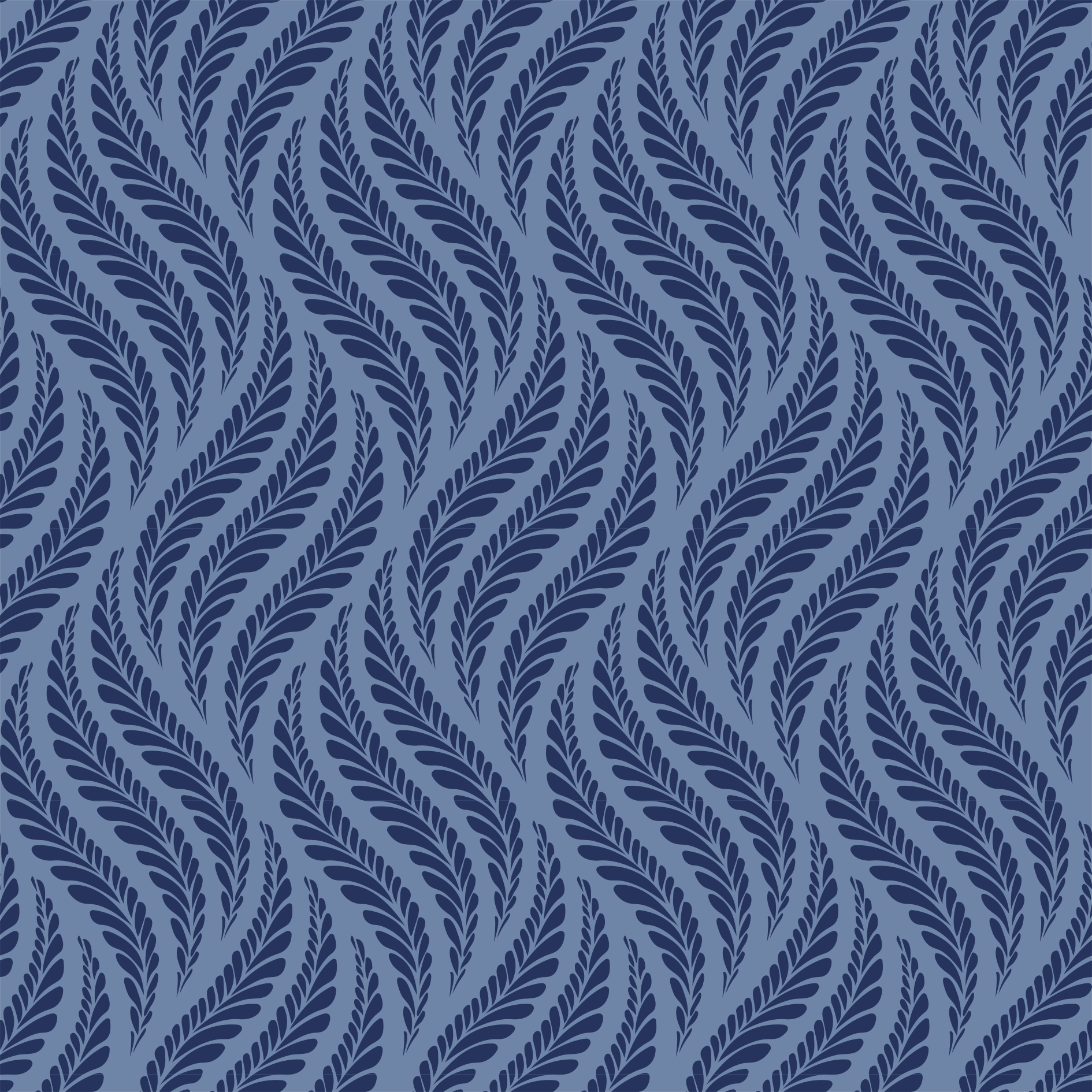 Tecido Tricoline Azul Marinho Folhas Ref:1330