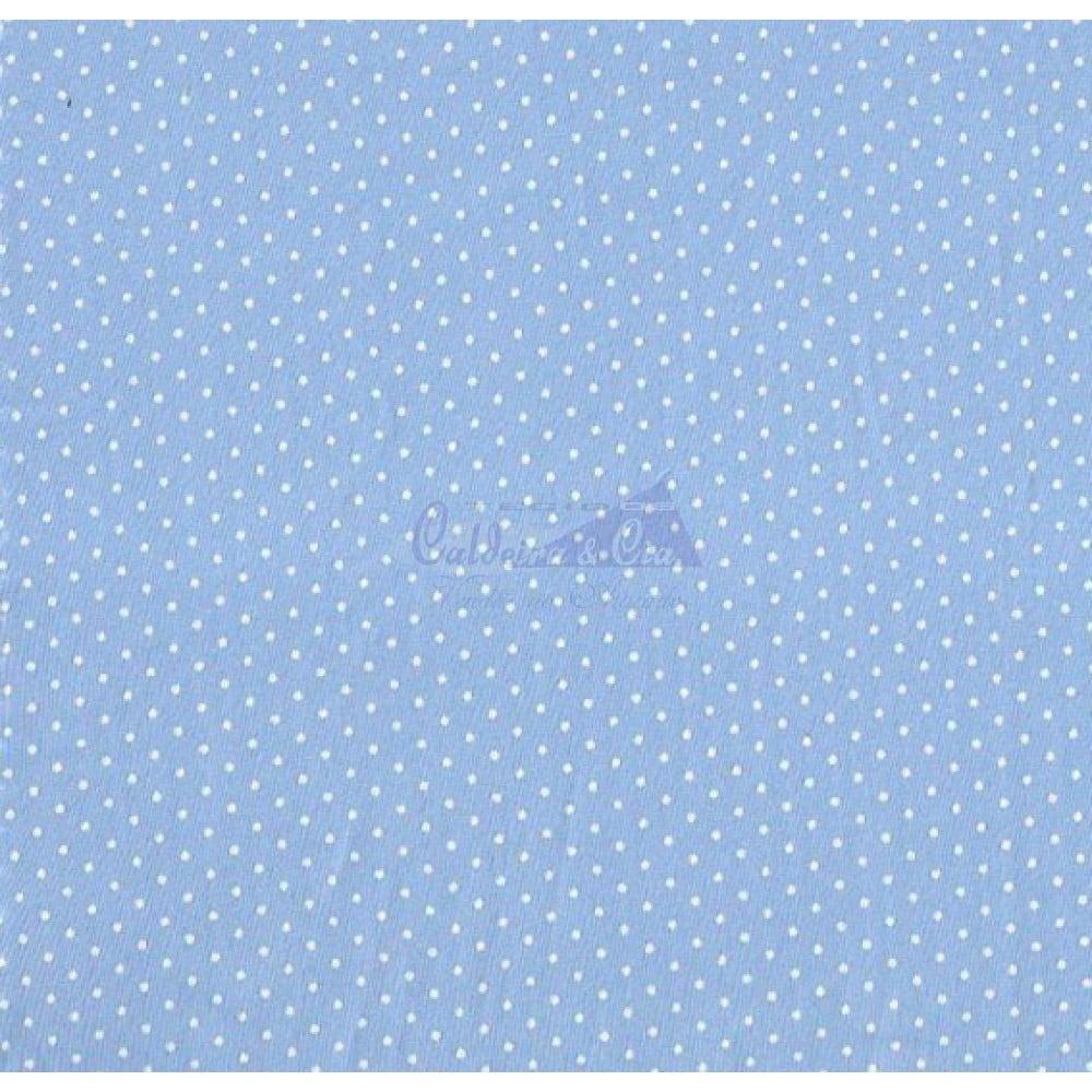 Tecido Tricoline Azul Mini Poá Branco Caldeira