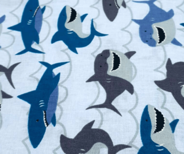 Tecido Tricoline Azul Tubarão