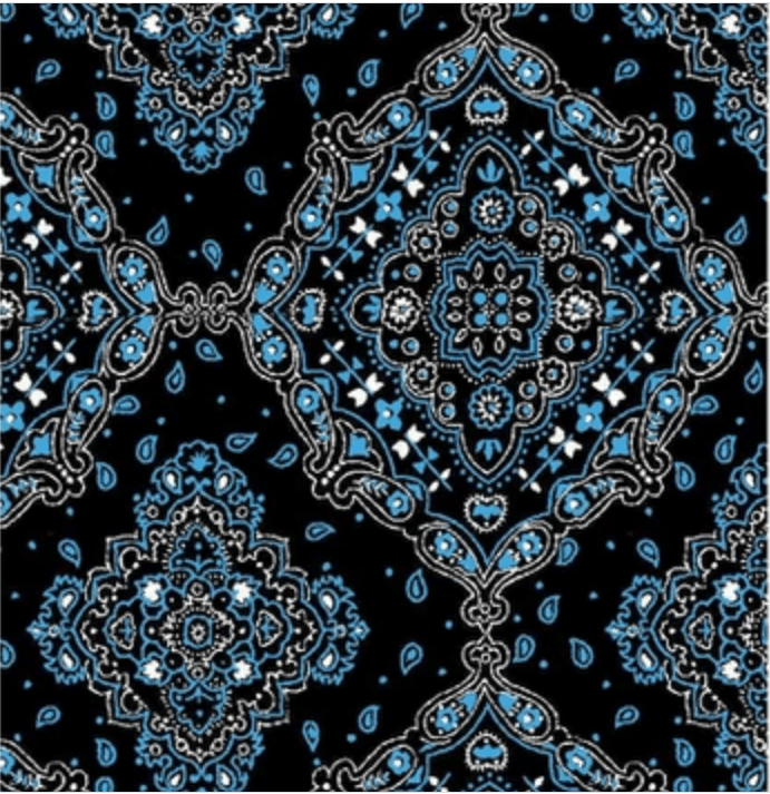 Tecido Tricoline Bandana Azul Marinho com Azul