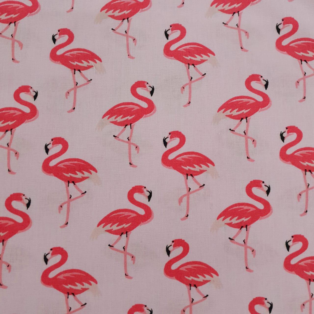 Tecido Tricoline Rosa Flamingo Rosa