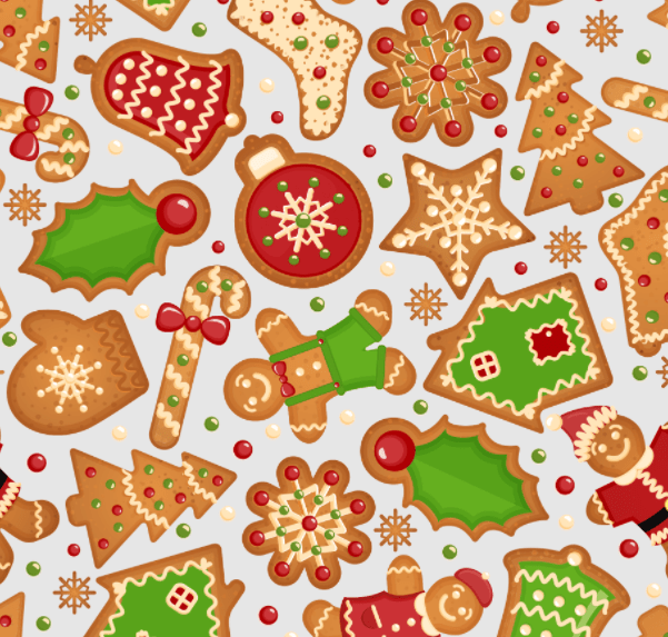 Tecido Tricoline Biscoitos De Natal