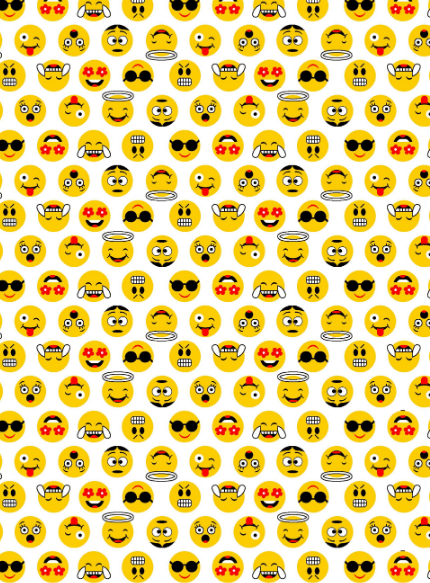 Tecido Tricoline Branco Emojis