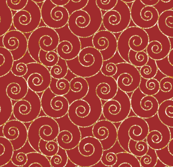 Tecido Tricoline Caracol Natal Vermelho Com Dourado Ref :1166