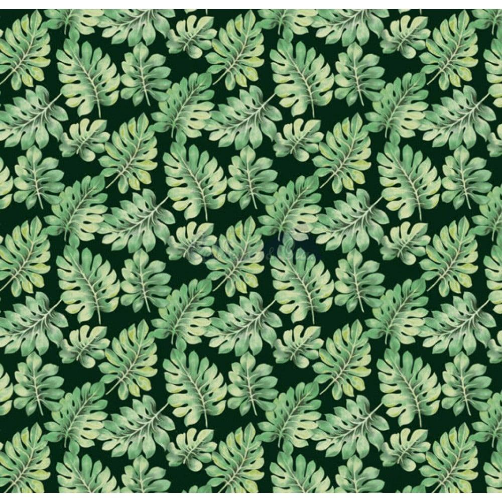 Tecido Tricoline Costela De Adão Preto  Com Verde