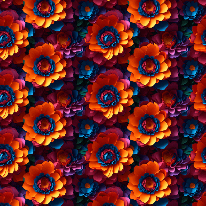 Tecido Tricoline Digital 3D Floral Ref:9017 Cor 429