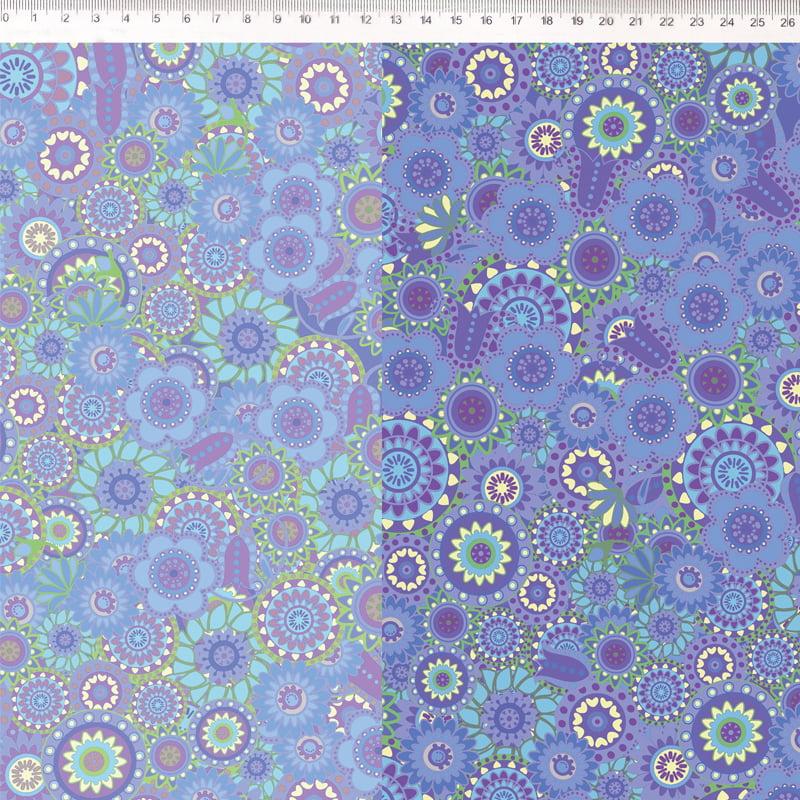 Tecido Tricoline Digital Mandala Degrade Lilas